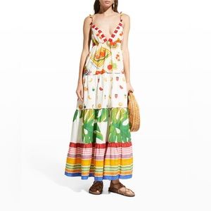 Farm Rio 🍍 Mixed Picnic Tiered Maxi Dress 🍉